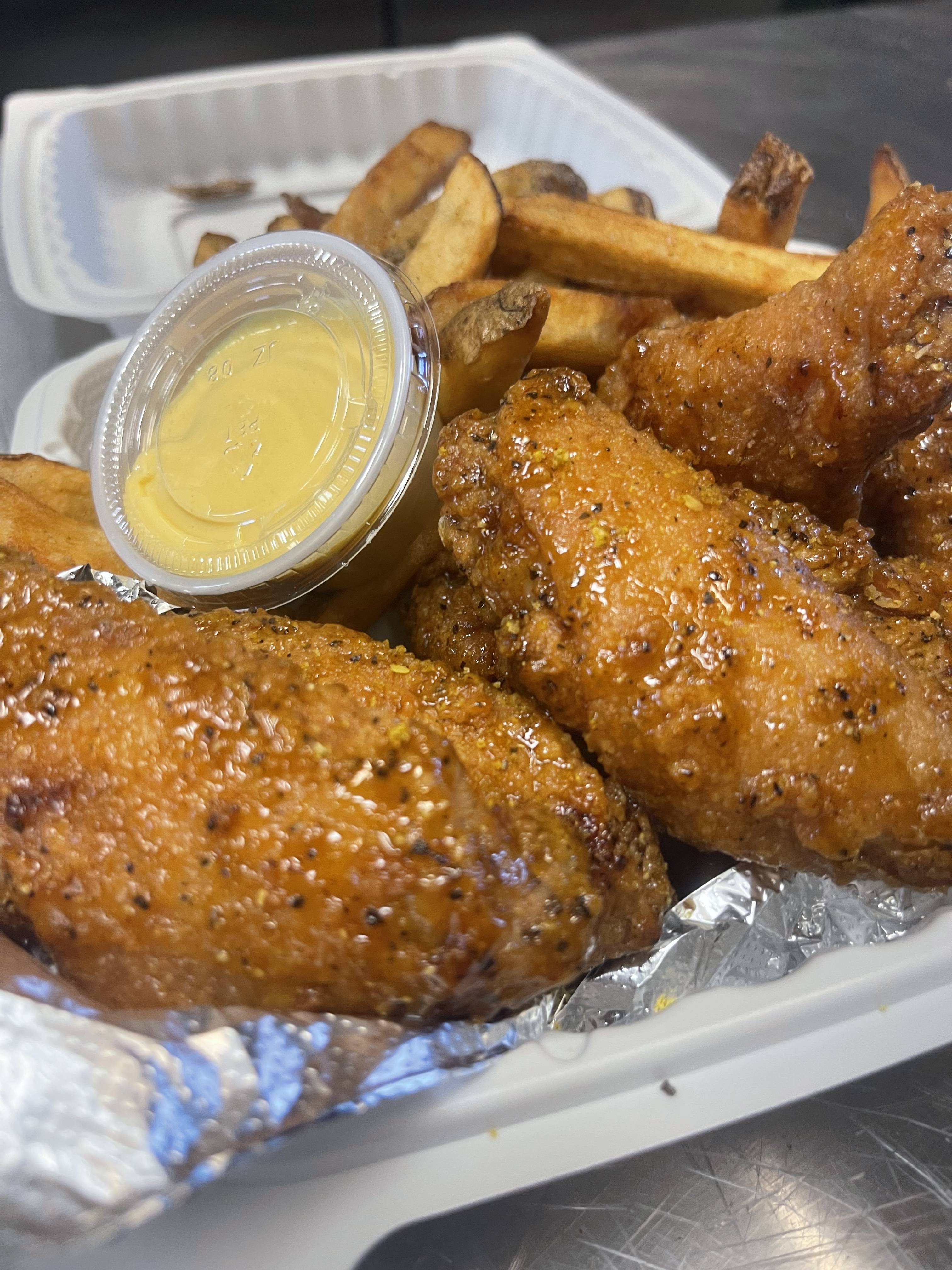 Honey Lemon Pepper Wings.