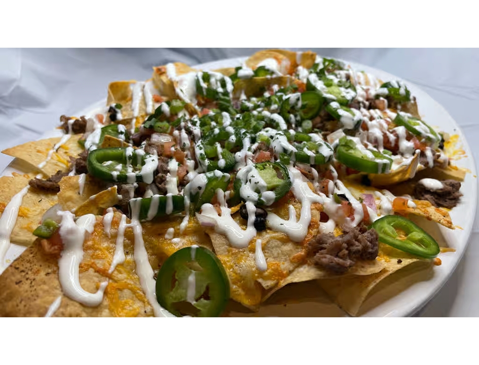 Chicken and Steak Nachos.