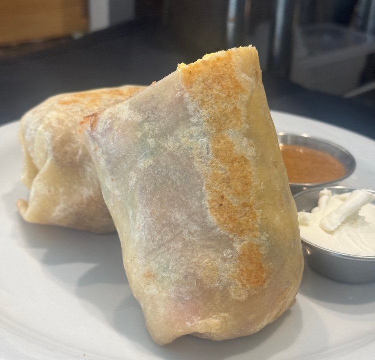 Homemade Sausage Breakfast Burrito.