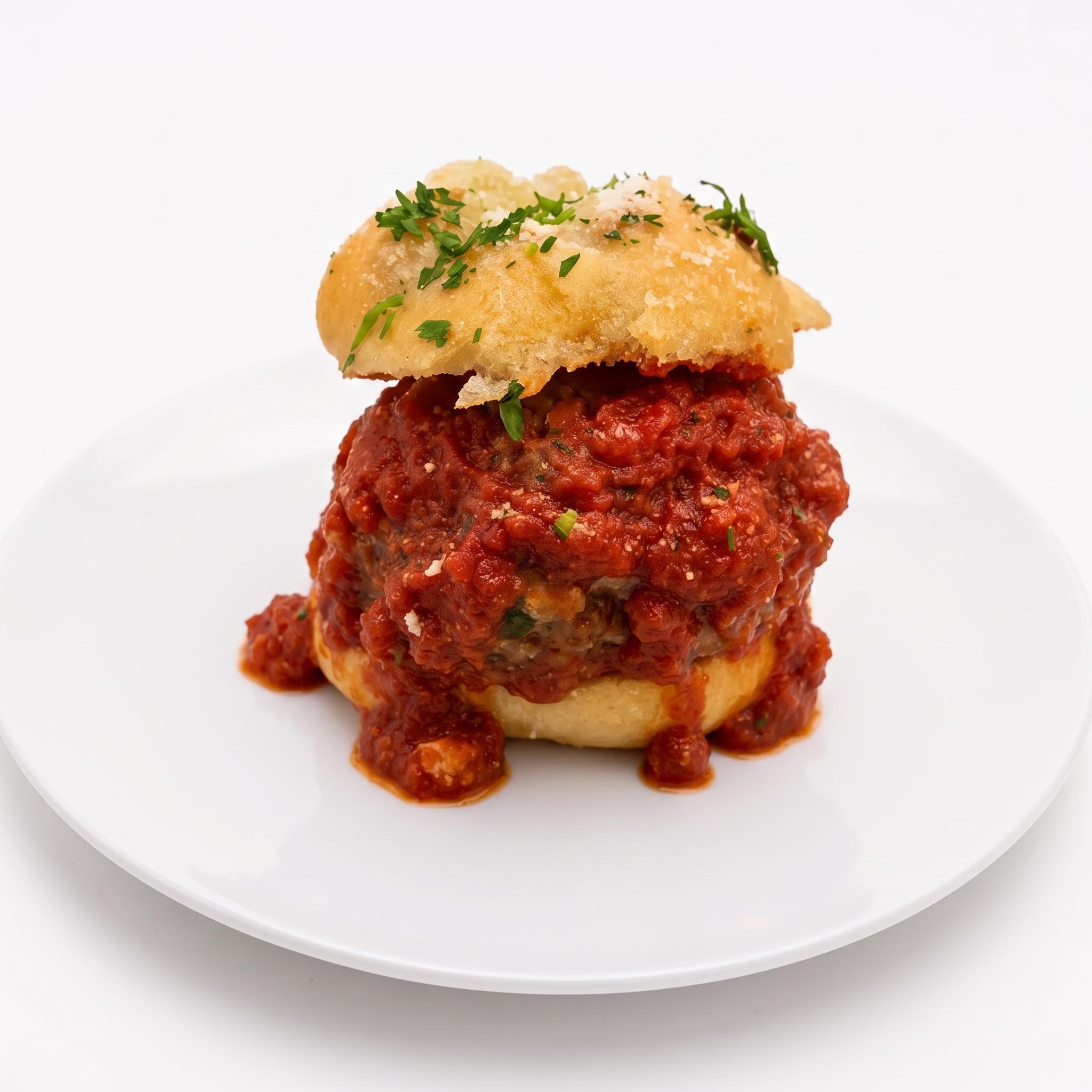 #8 Garlic Knot Meatball Slider.
