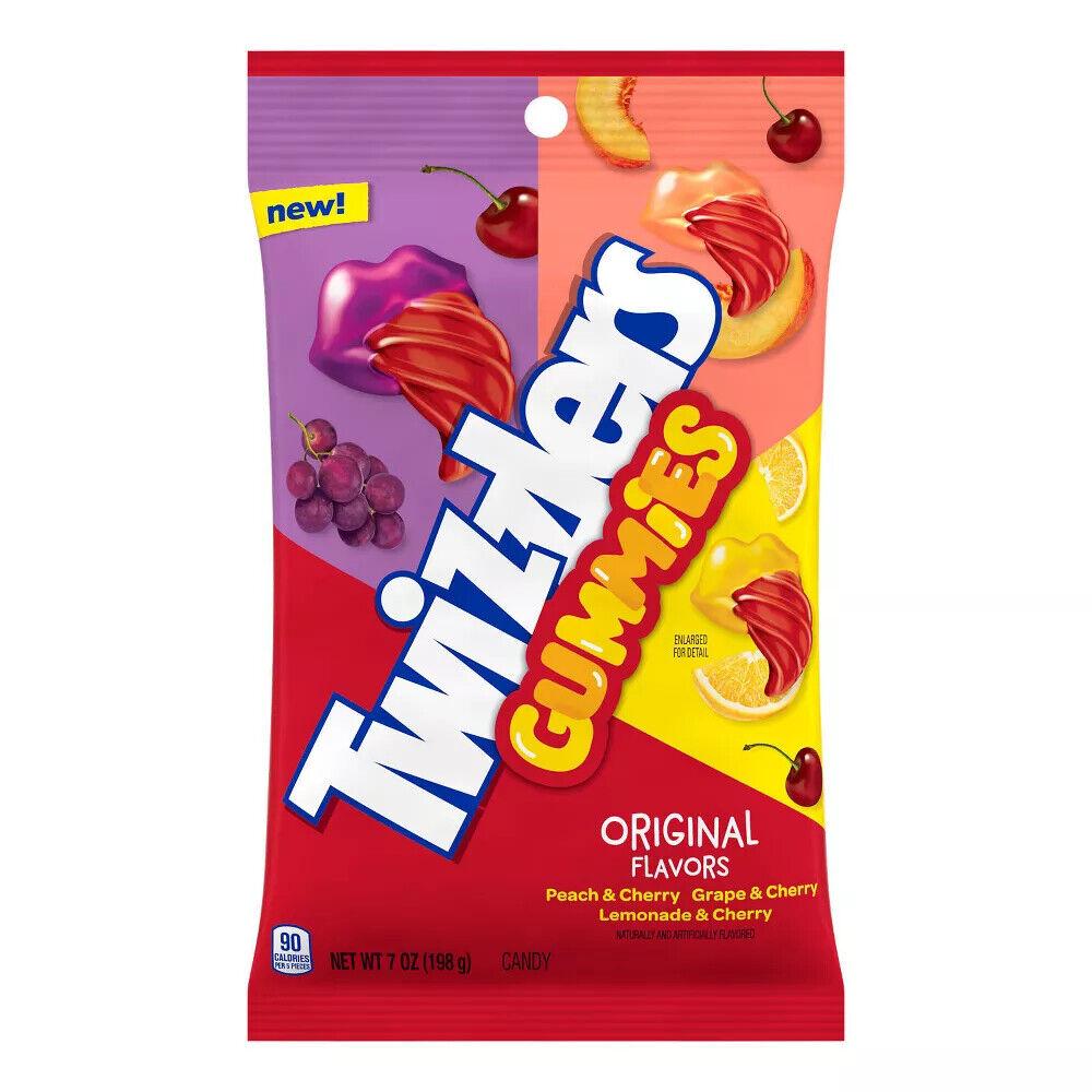 Twizzlers Gummies Peach Grape Lemonade & Cherry 7 Oz. Bag.