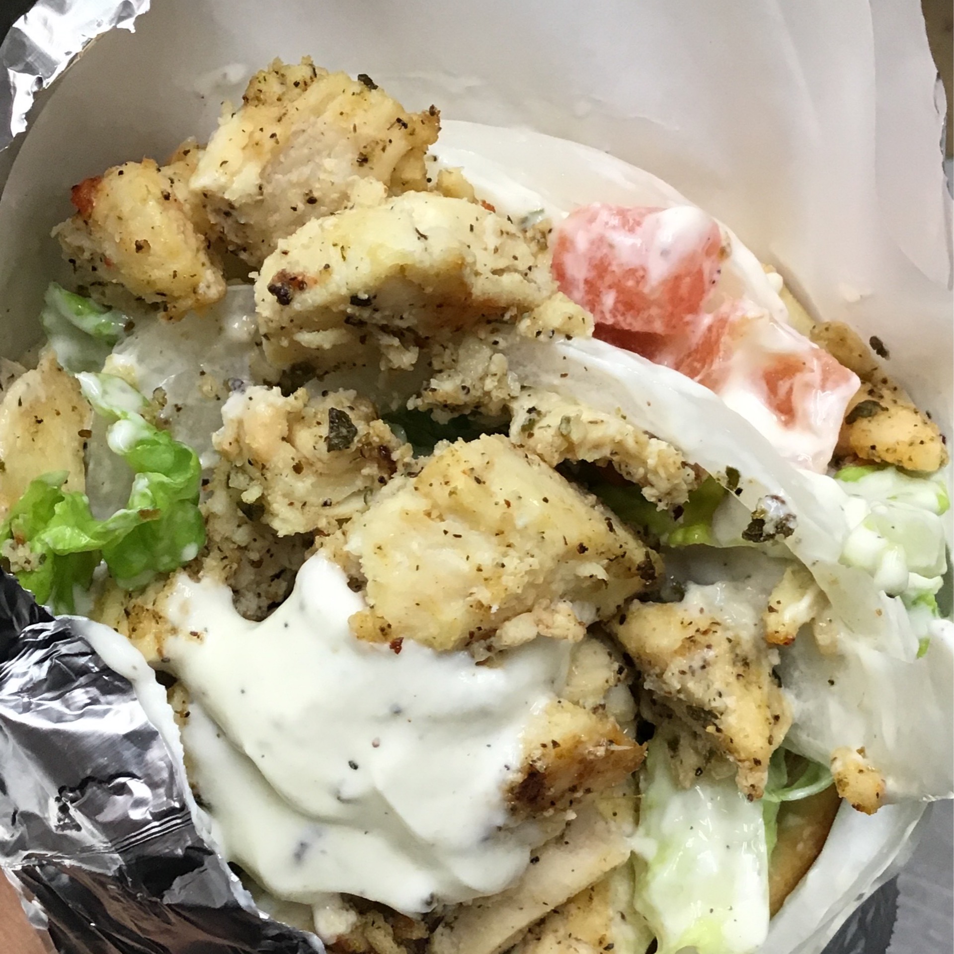 Halal Chicken Gyros.