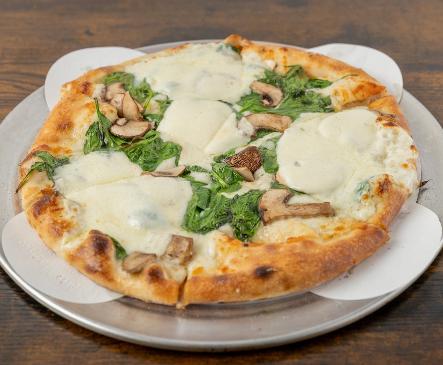 Spinach & Mushrooms Pizza.