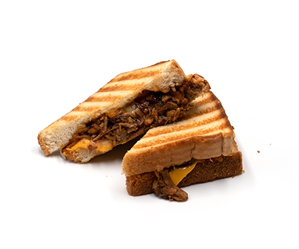 Pulled Pork Bacon 5 Cheese Melt.