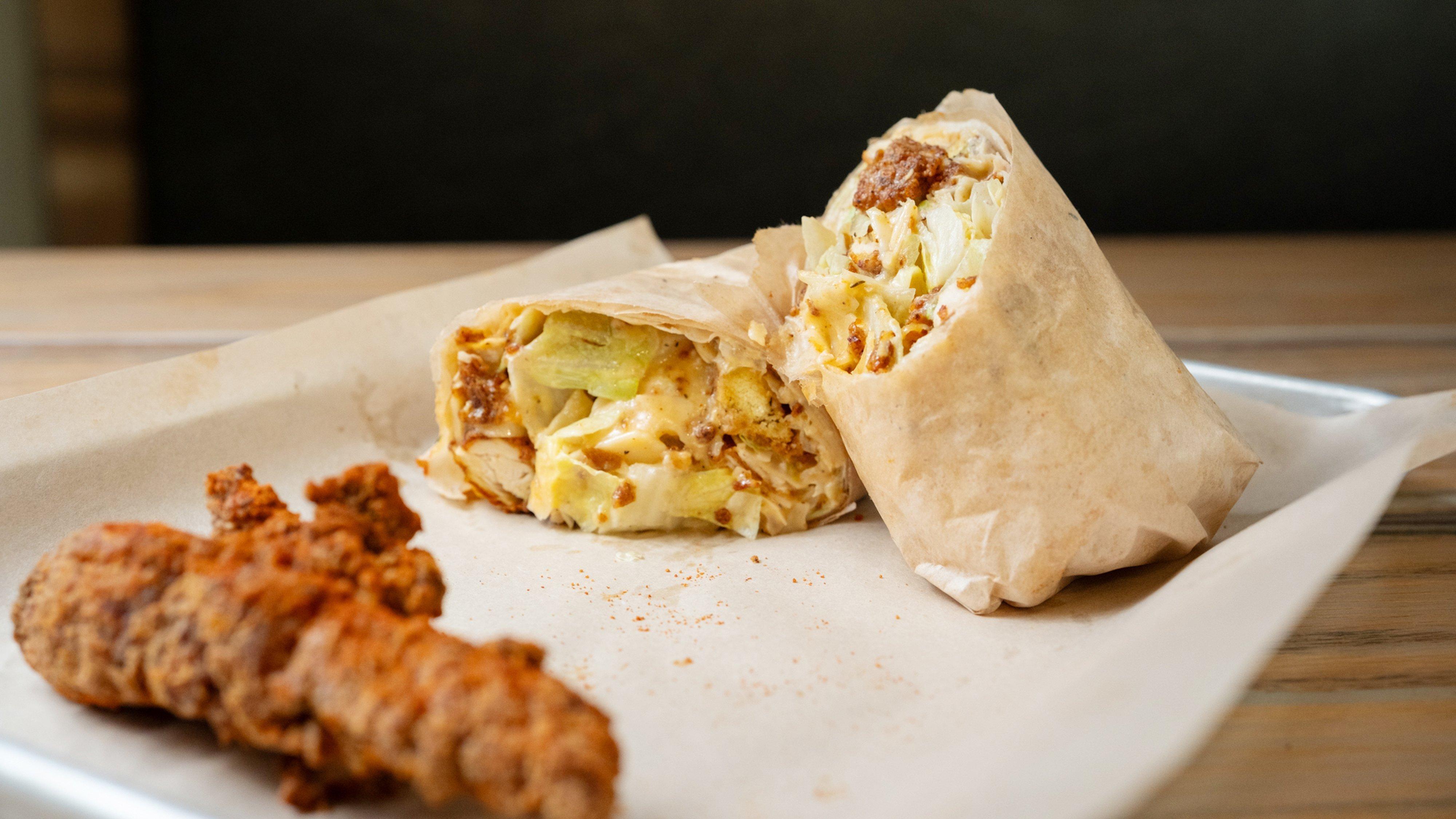 Hot Chicken Caesar Wrap.