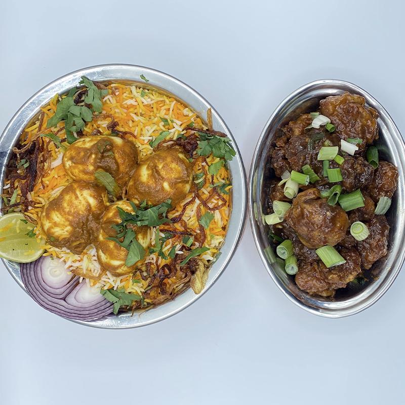 Hyderabadi Egg Biryani+Veg Appetizer Family Pack