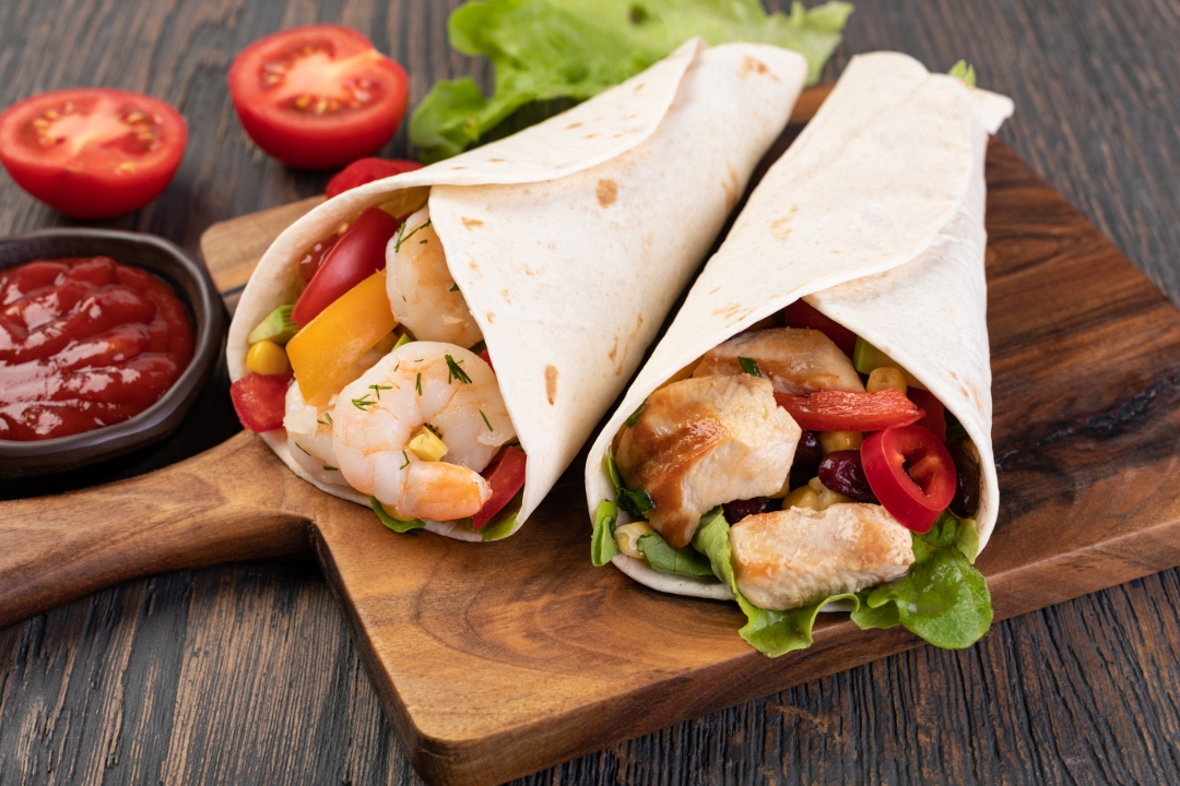 Red Chili Shrimp Burrito.
