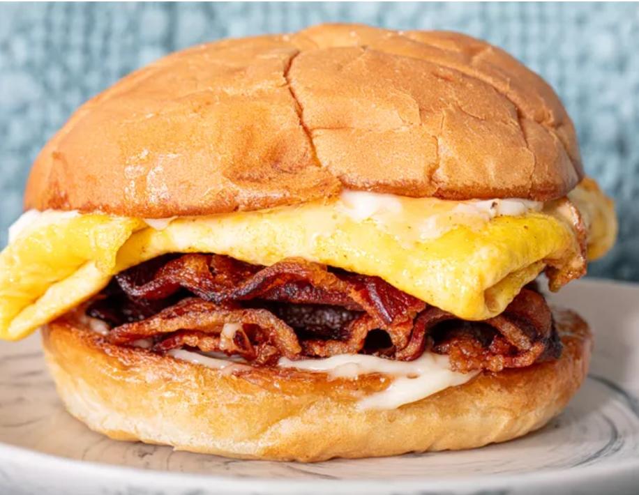 Bacon Omelette Sandwich.