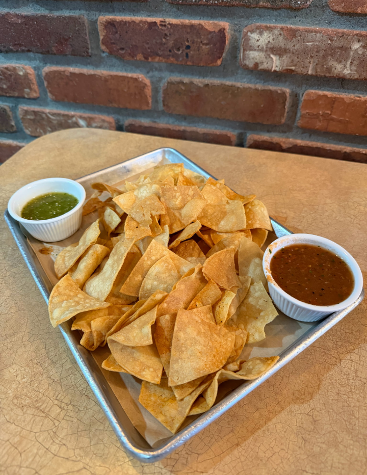 Homemade Tortilla Chips and Salsa.