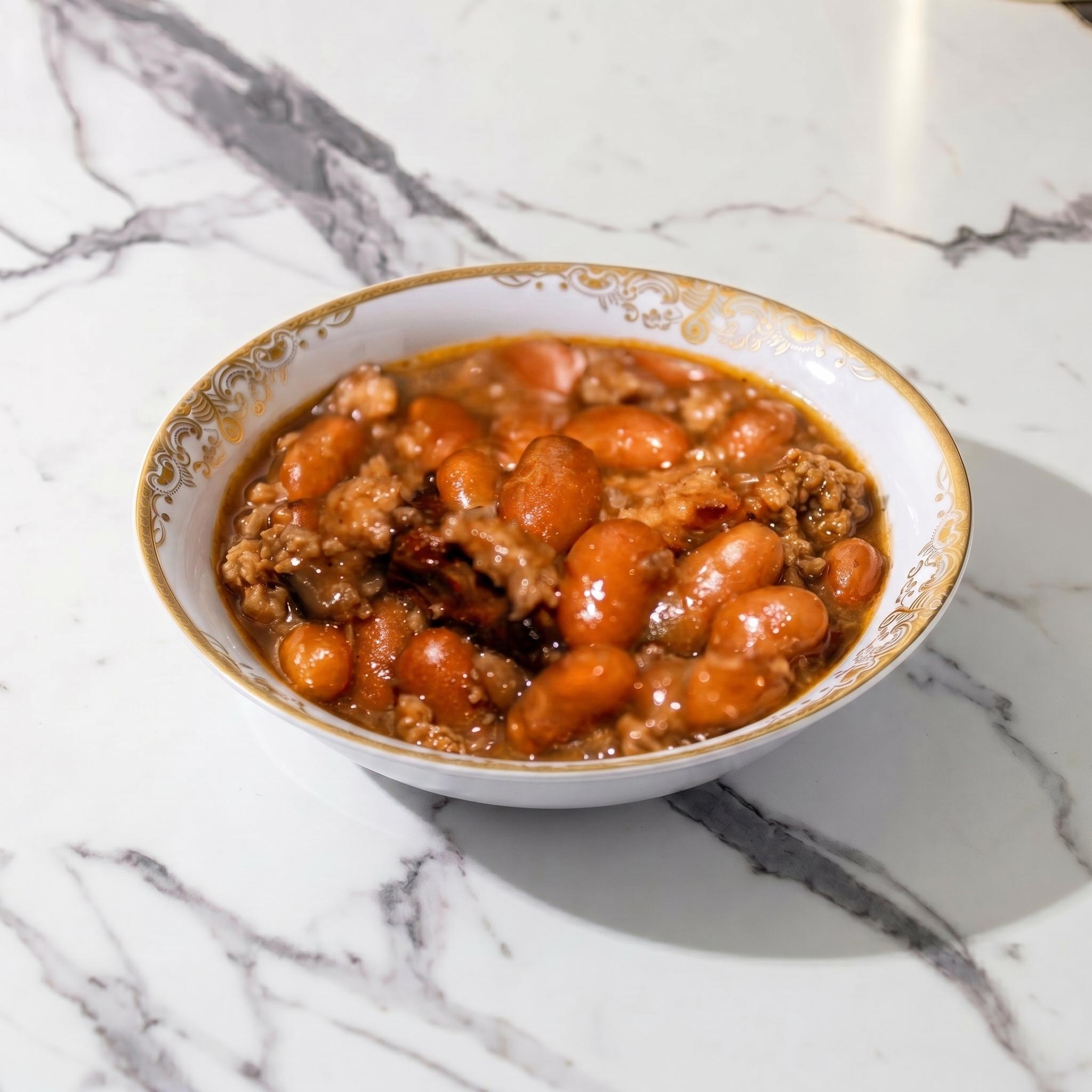 Mean Beans- (Ground Beef and Baked Beans).