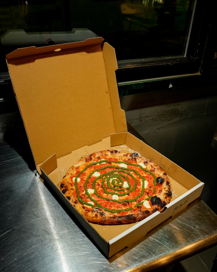 Small Vodka Pesto Pie.