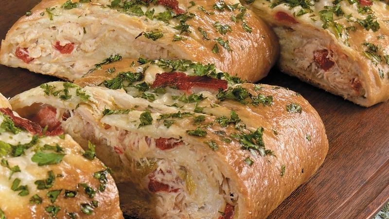 Chicken Alfredo Stromboli.
