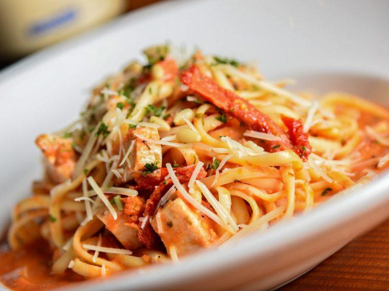 Roasted Garlic and Tomato Pasta.