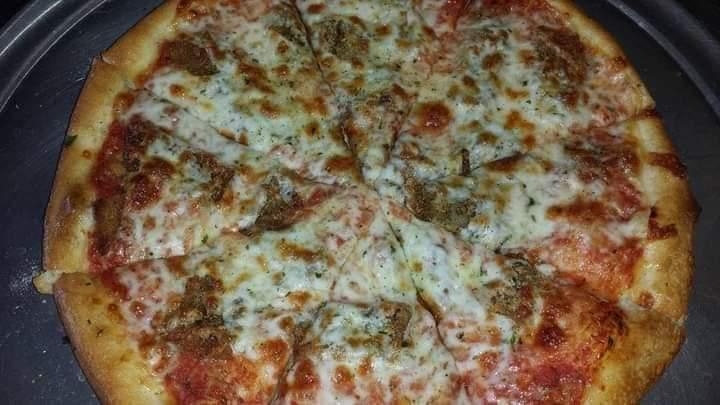 18" EGGPLANT PARMESAN PIZZA.