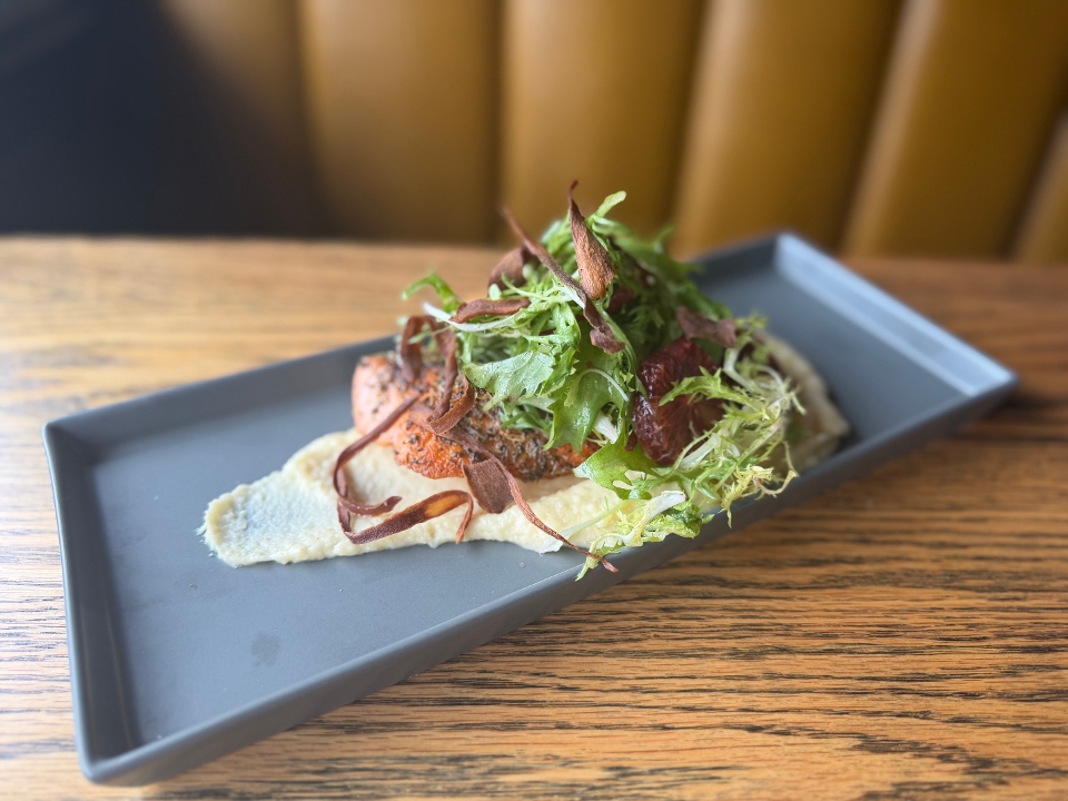Dinner Herb Crusted Norwegian Salmon.