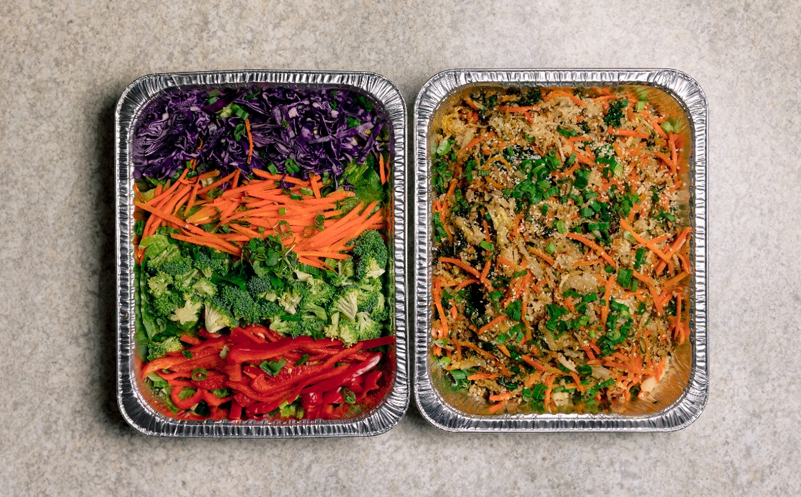Thai Crunch Salad & Egg Roll in a Bowl with Grass-Fed Beef.