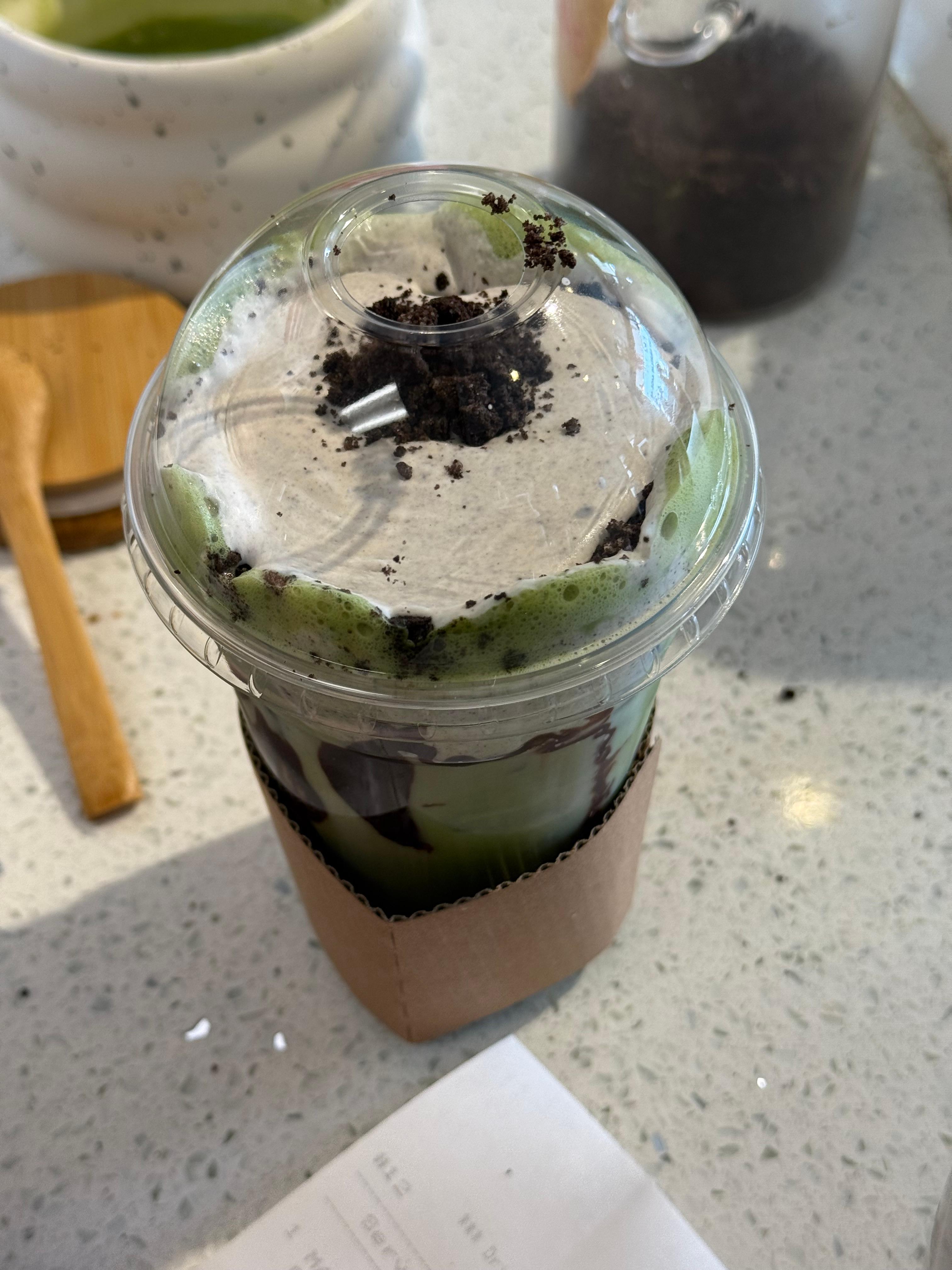 MATCHA COOKIE AND CREAM.