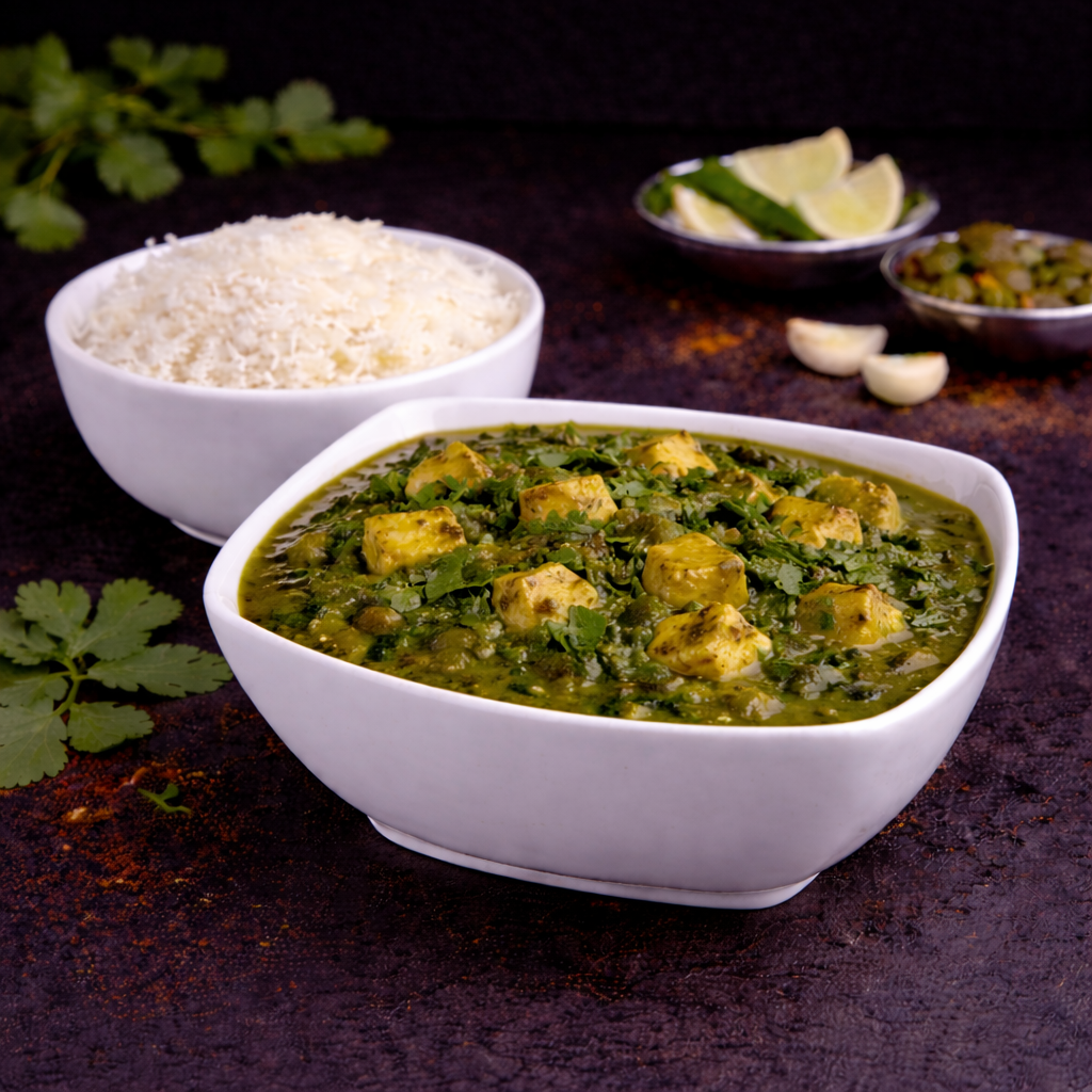 Green Paneer Curry.
