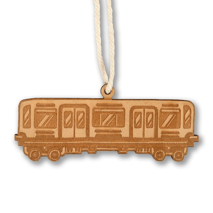 El Train Wood Ornament.