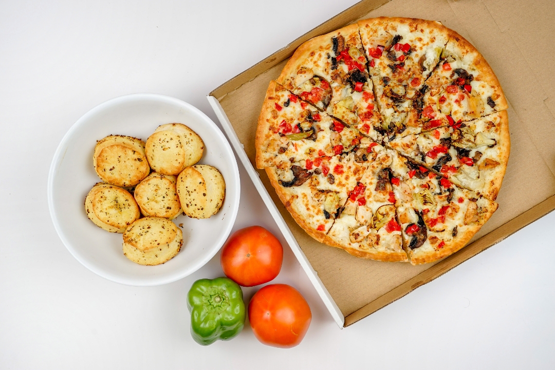 One 18 Inch 2 Topping Pizza - 8 Rolls (Serves 6 People).