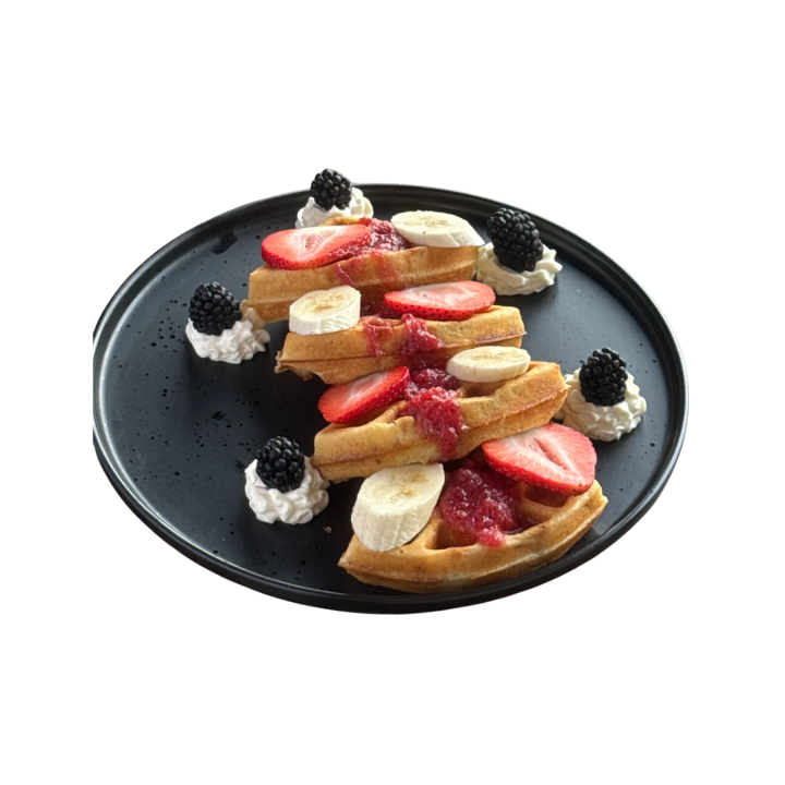 Berries and Cream Waffles.