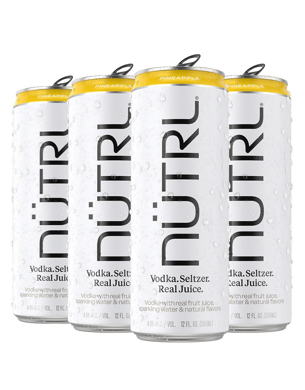 NUTRL Pineapple Vodka Seltzer Single 12oz Can 4.5% ABV.