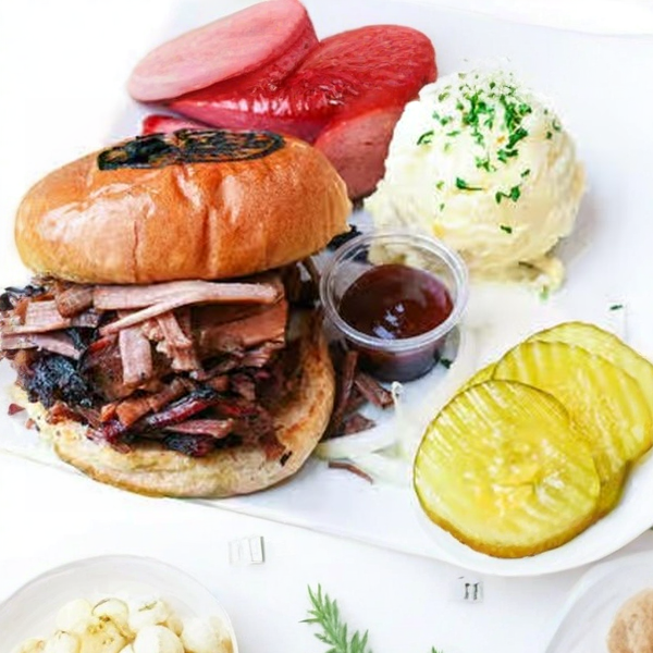 Chopped Brisket Sandwich.