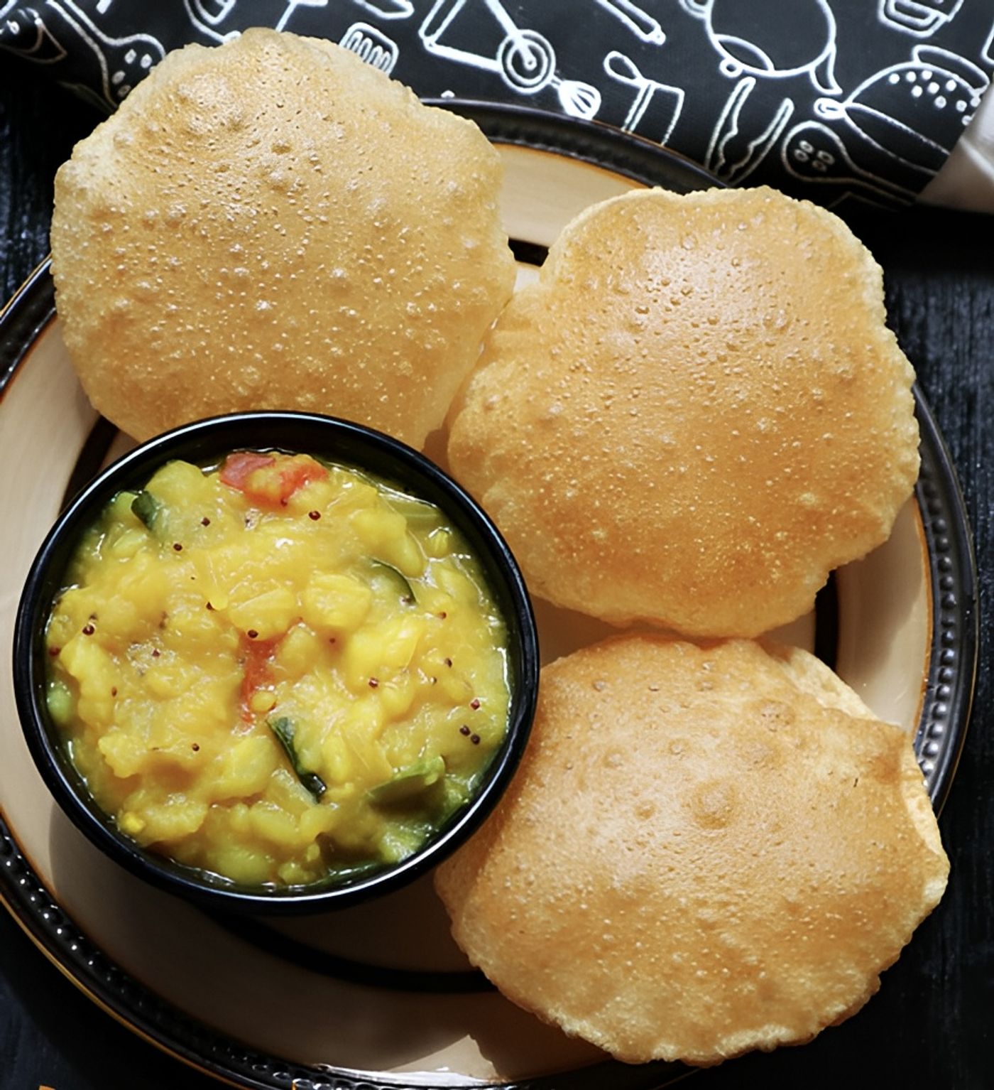 Poori with potato Bajji.