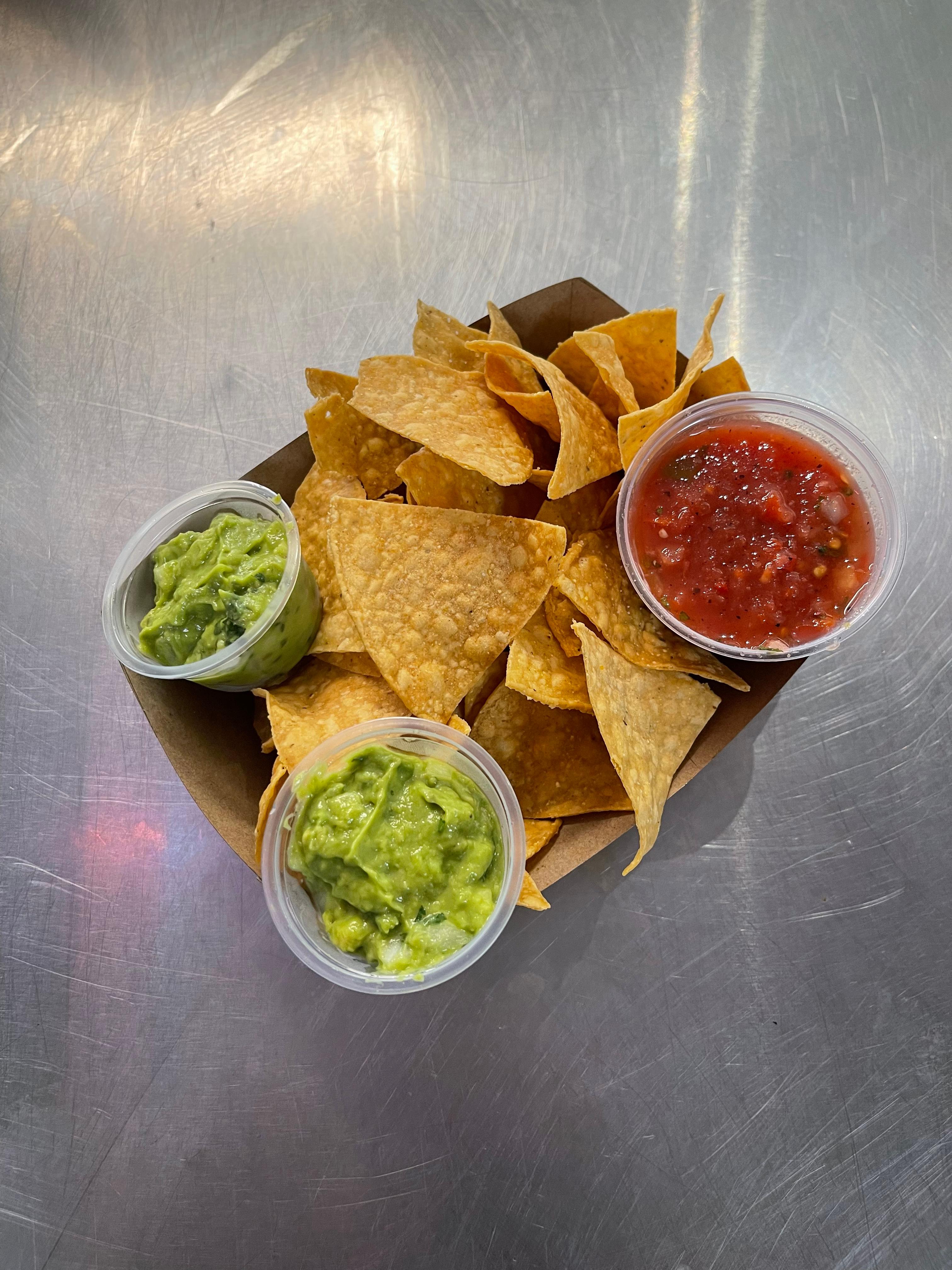 Chips , salsa and guac.