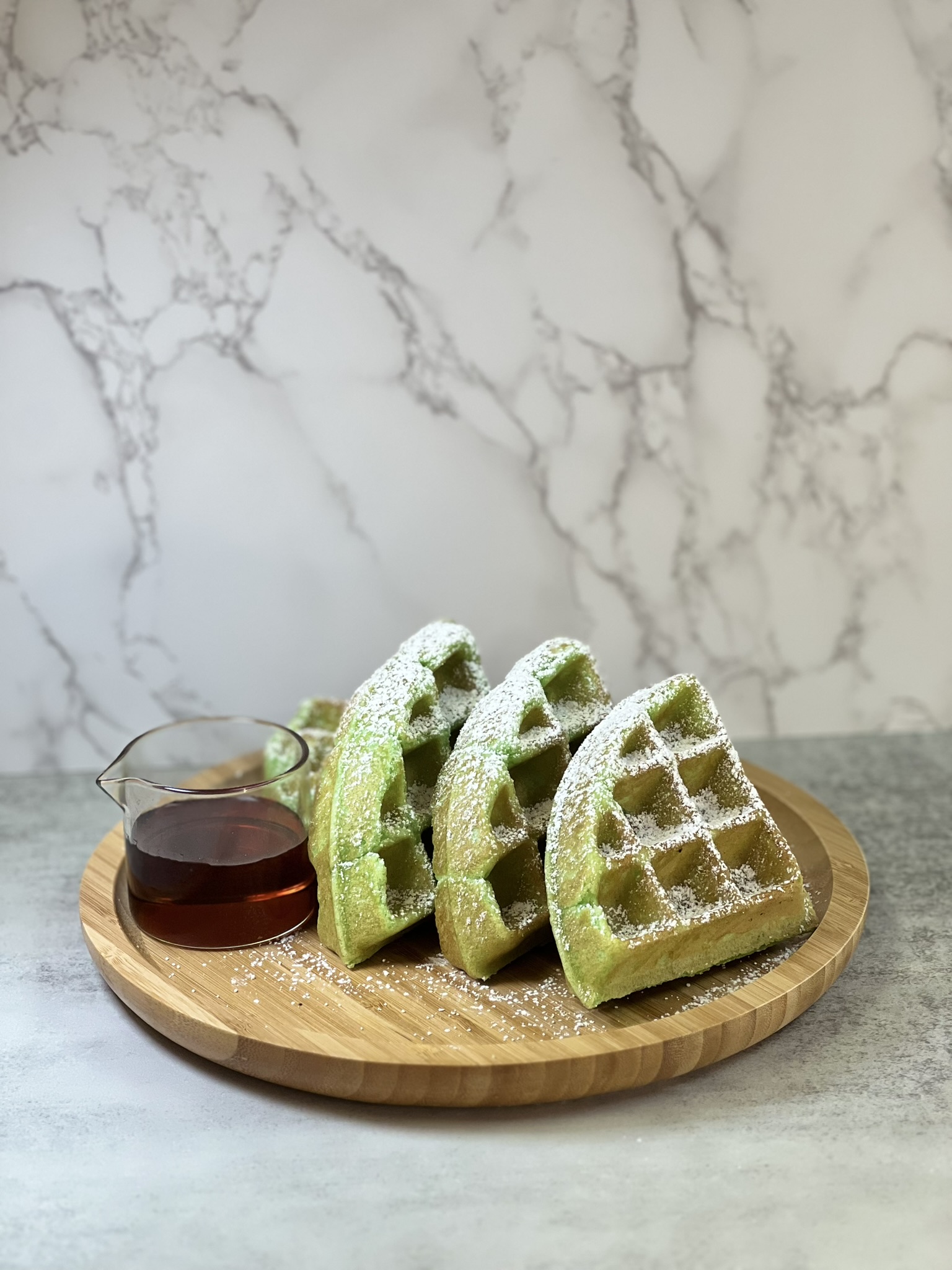 Pandan Mochi Waffle.
