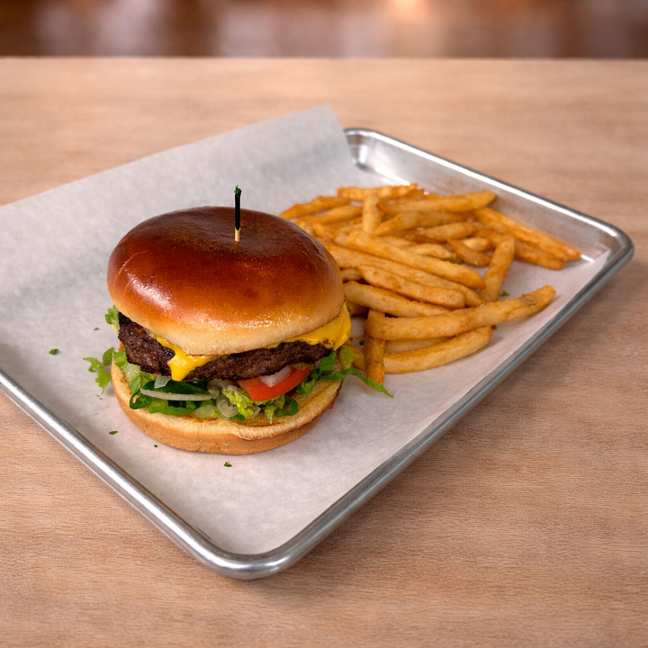 Classic American Hamburger.