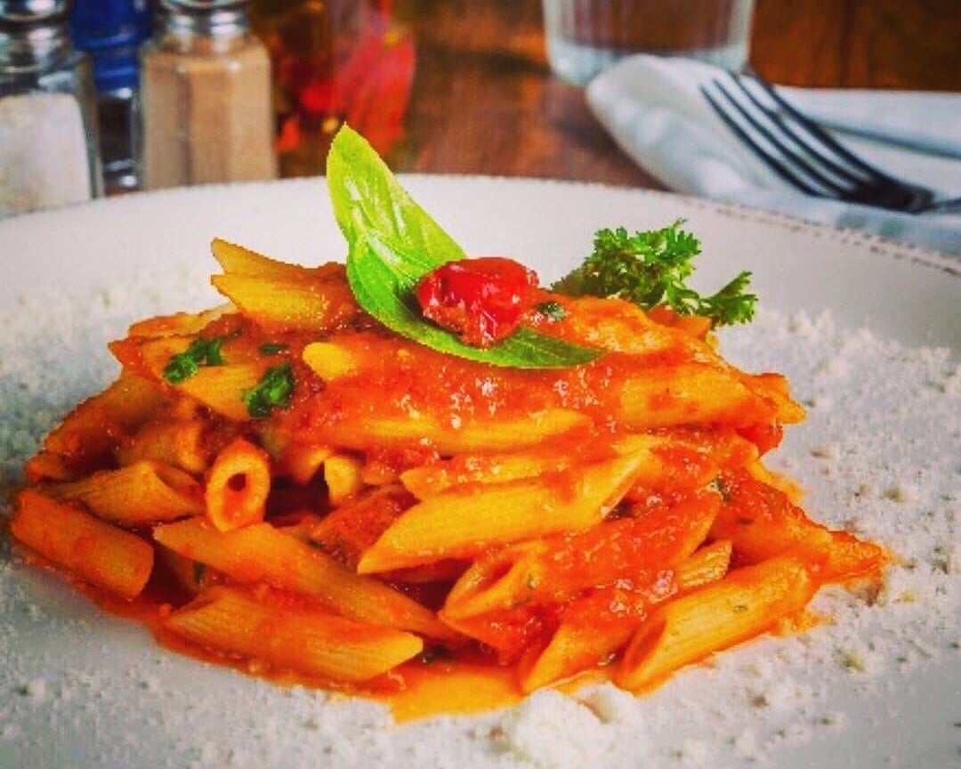 Vegan penne all’arrabbiata.