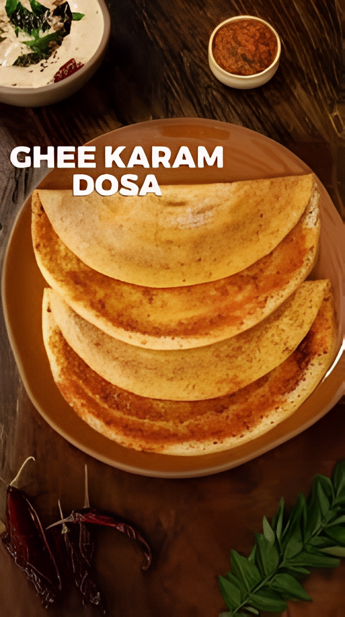 Guntur Ghee Karam Podi Dosa.