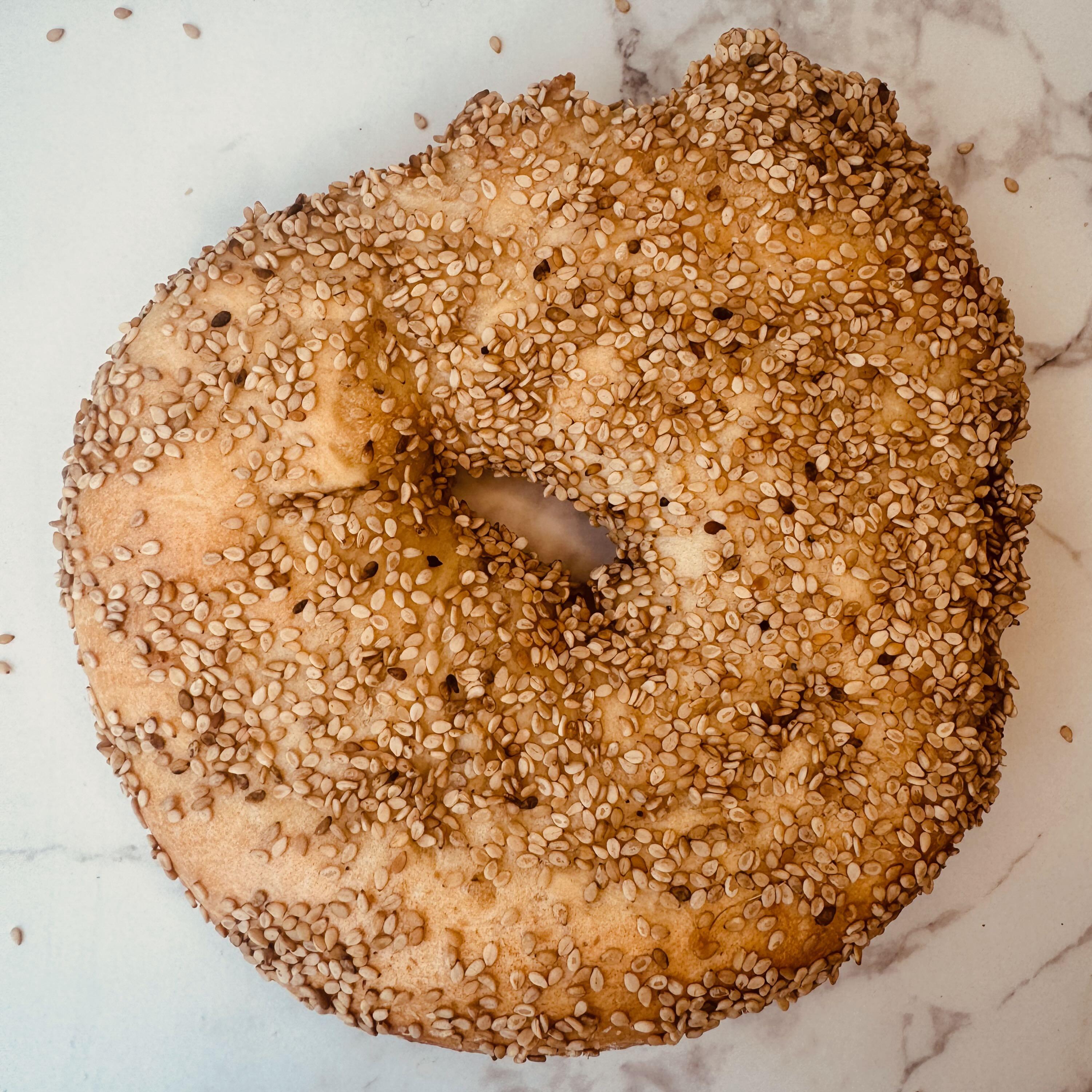 Flat Sesame Bagel.