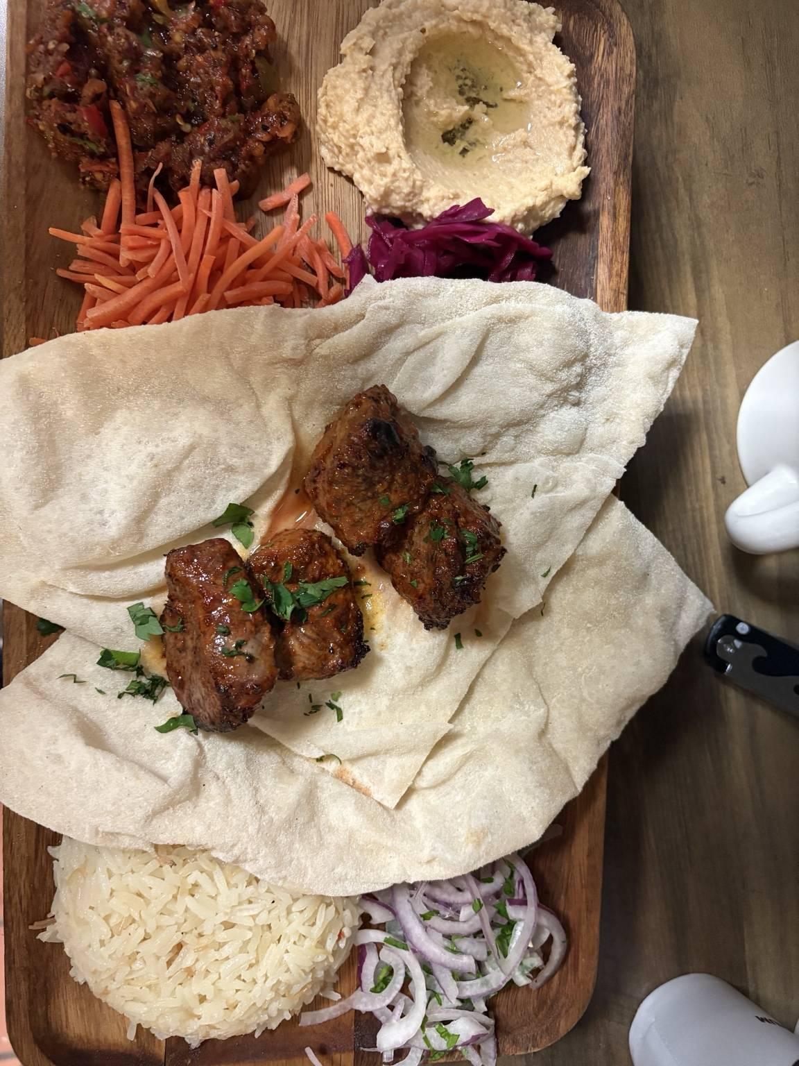 Lamb Shish Kebab.