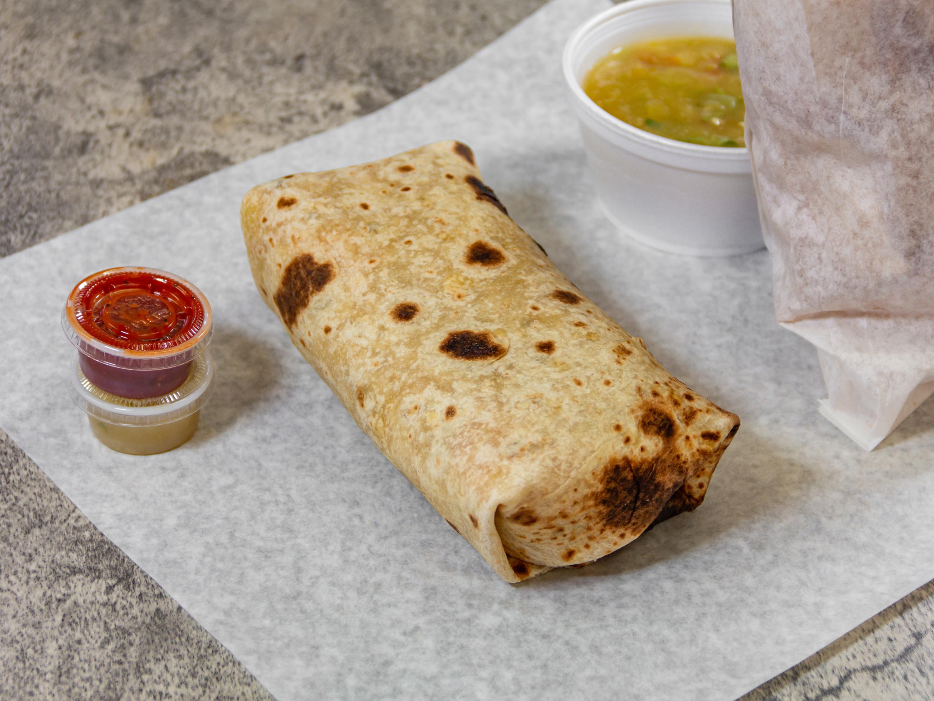 #3 Meat Bean Rice and Cheese Burrito.