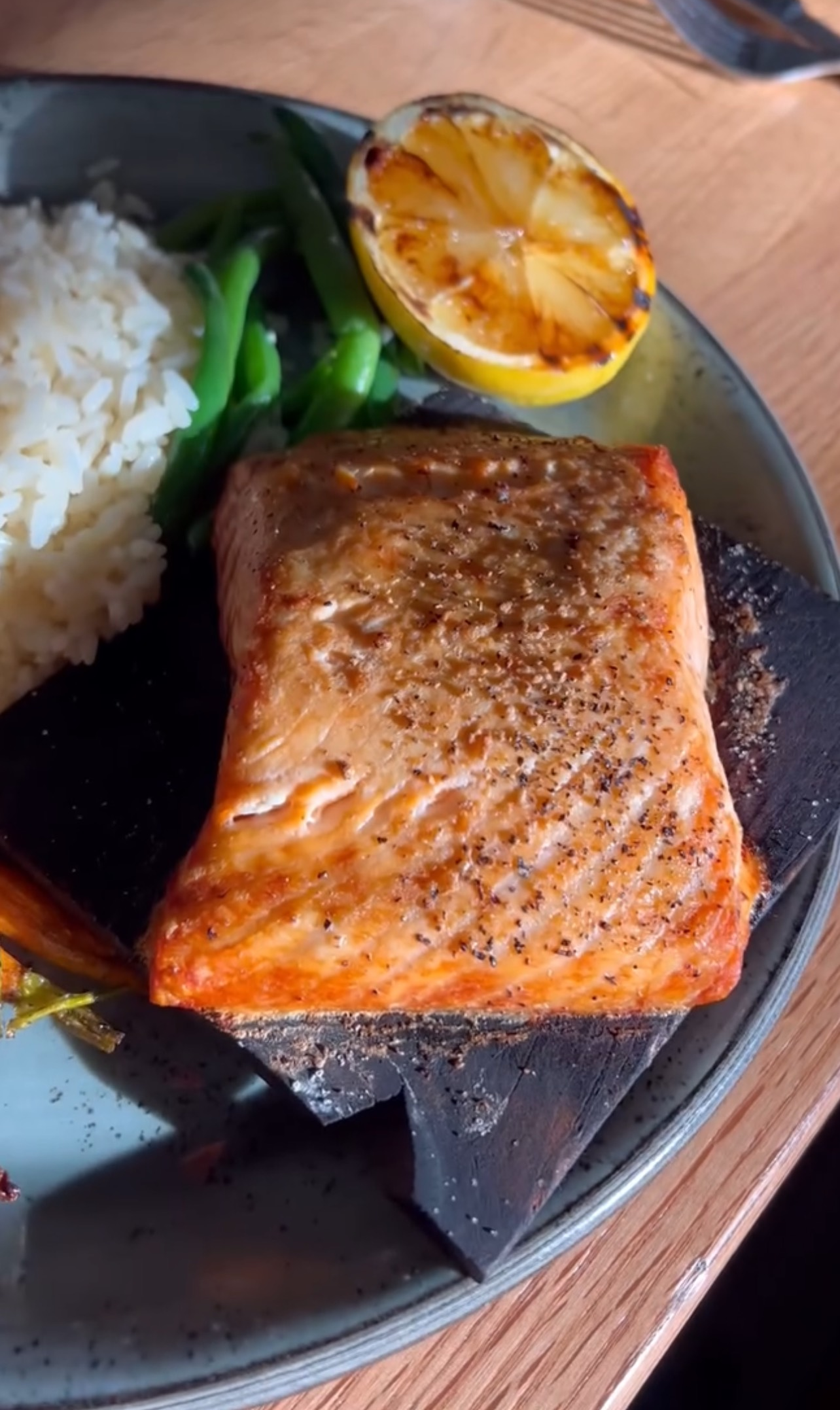 The Hub's Cedar Plank Salmon.