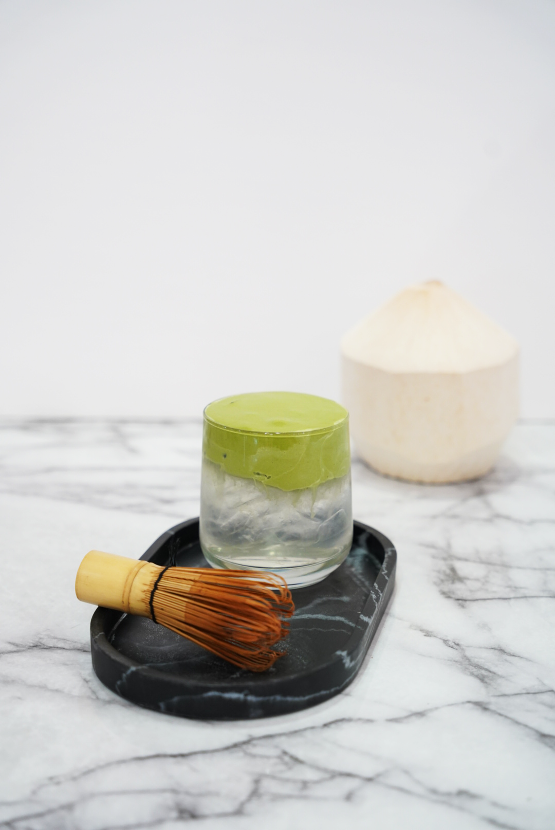 Matcha Foam w/ Coconut Water.