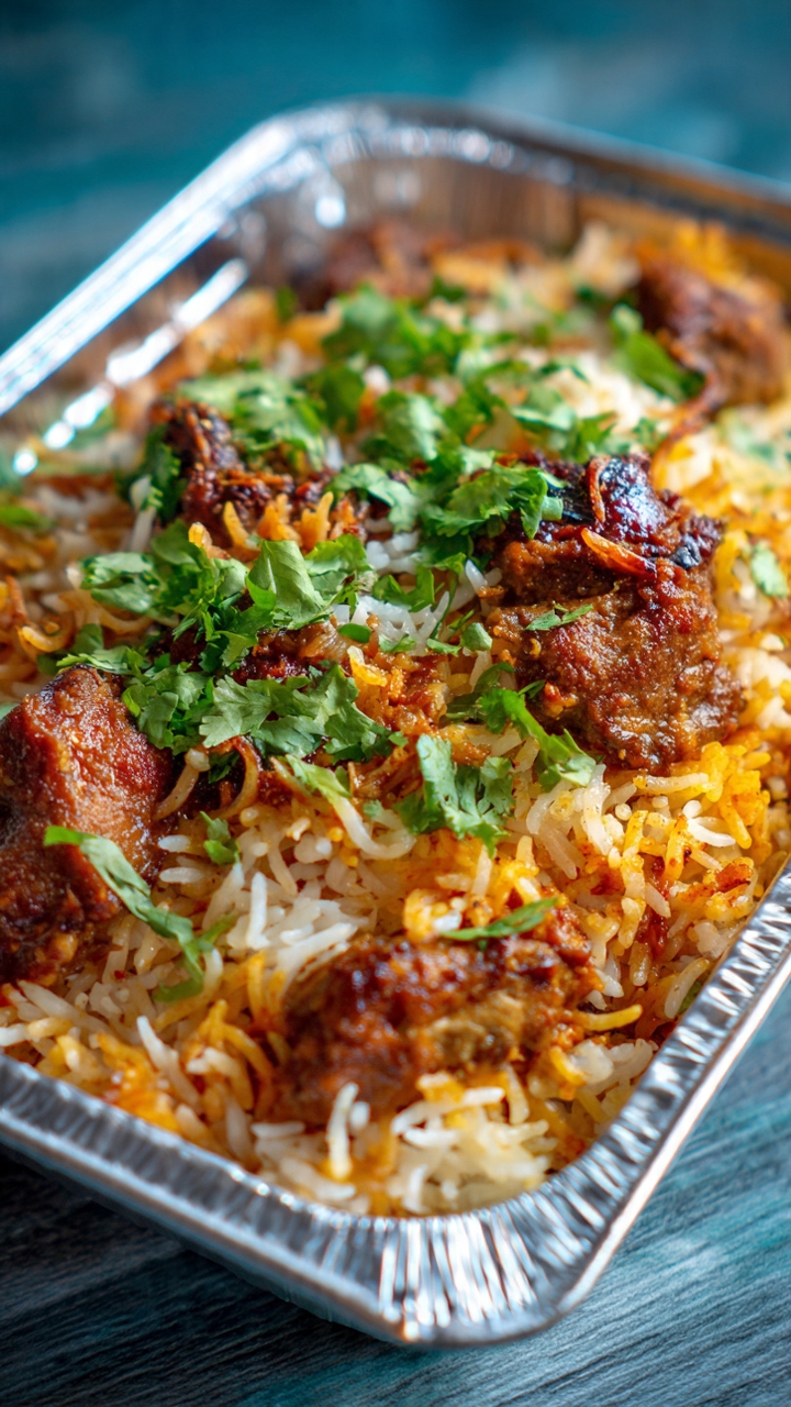 Party Tray - Aura Boneless Lamb Biryani.