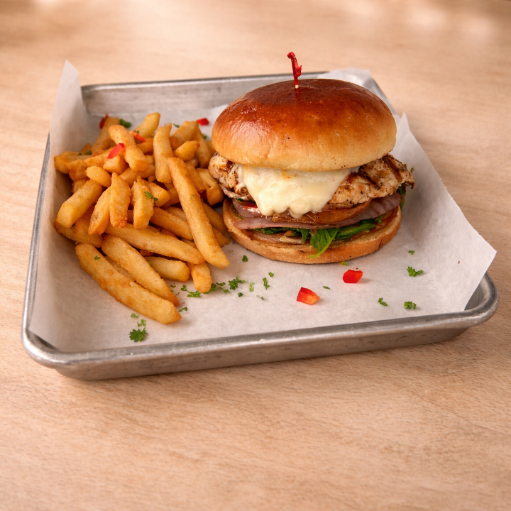Chicken Spinach Burger.