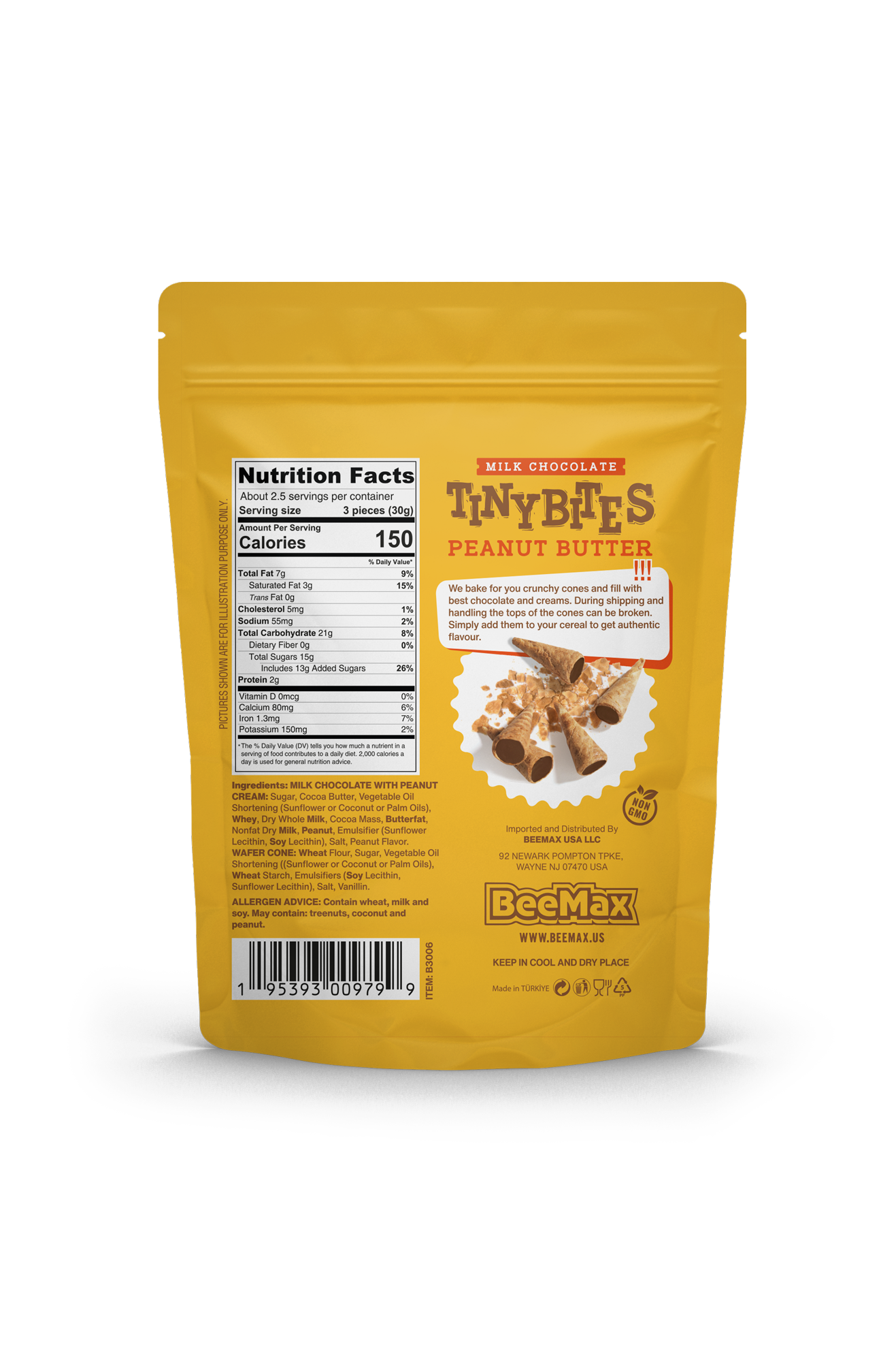 Tiny Bites Peanut Butter Cone 2.82 oz.