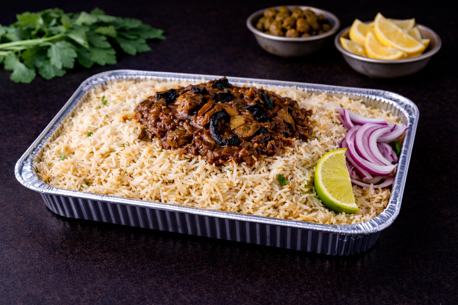 Family Pack Ulavacharu Mushroom Pulao (Horse Gram Mushroom Pulao).