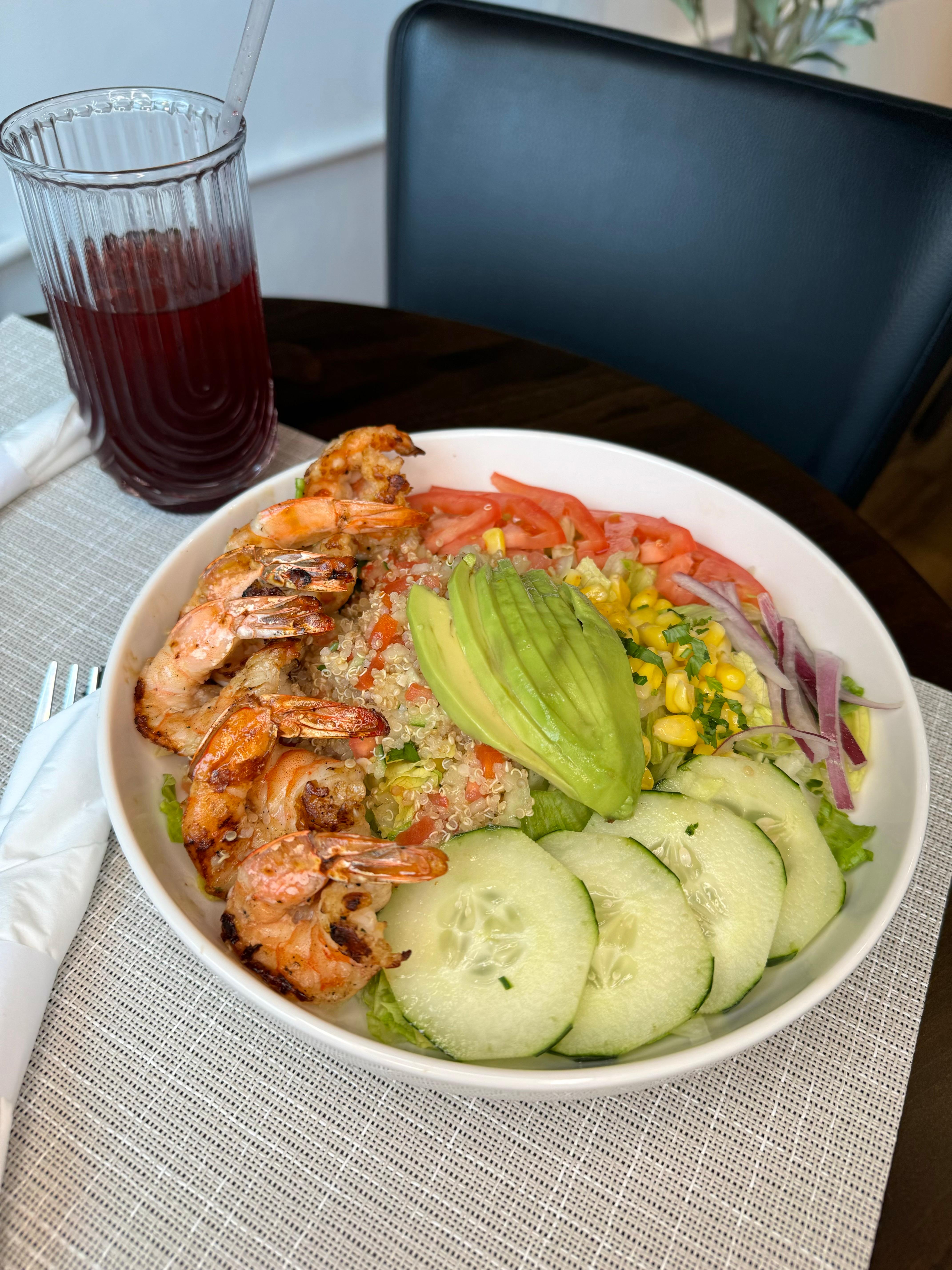 "Andes" Salad with Grilled Shrimp.