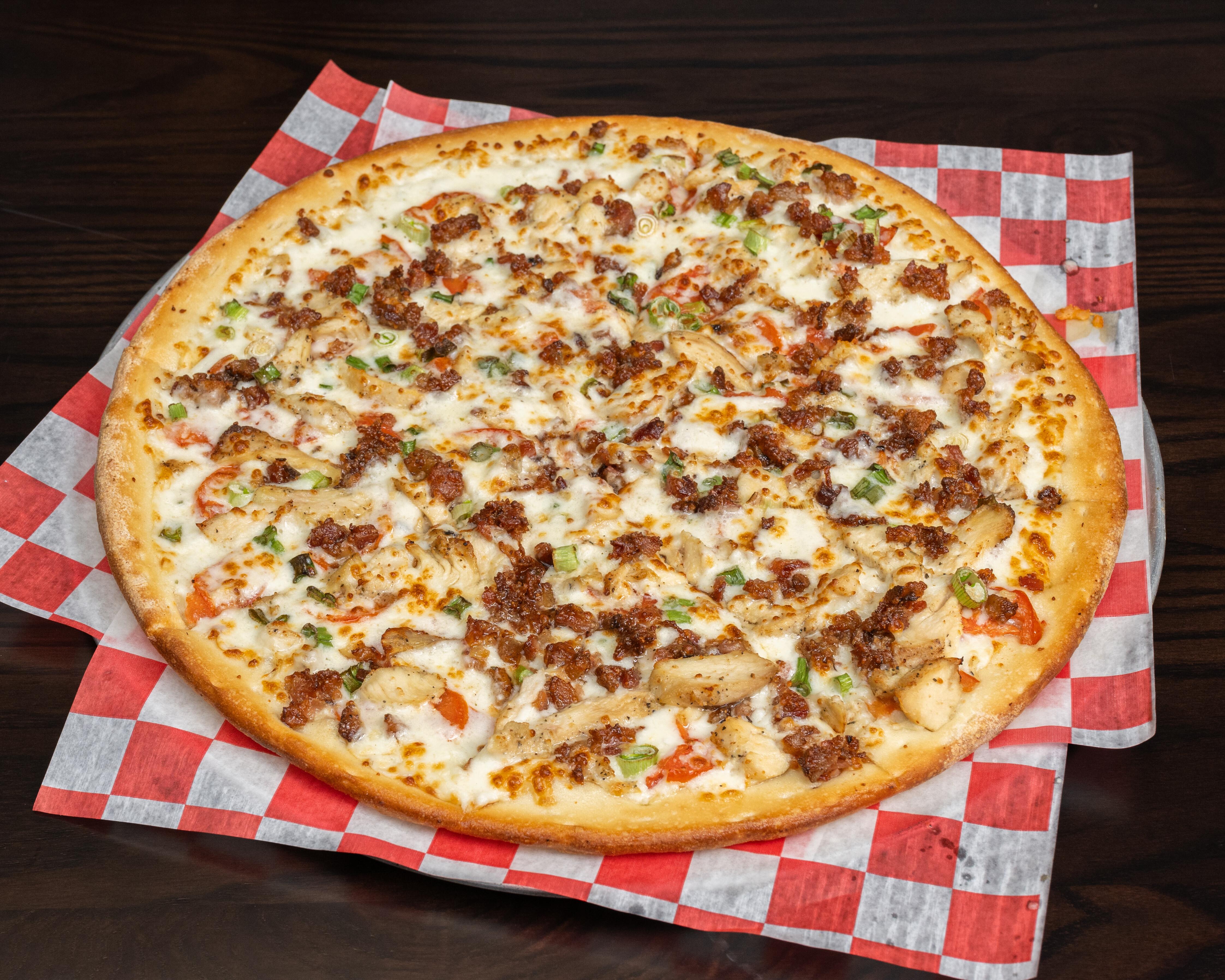 Large 16" Chicken Club Pizza.