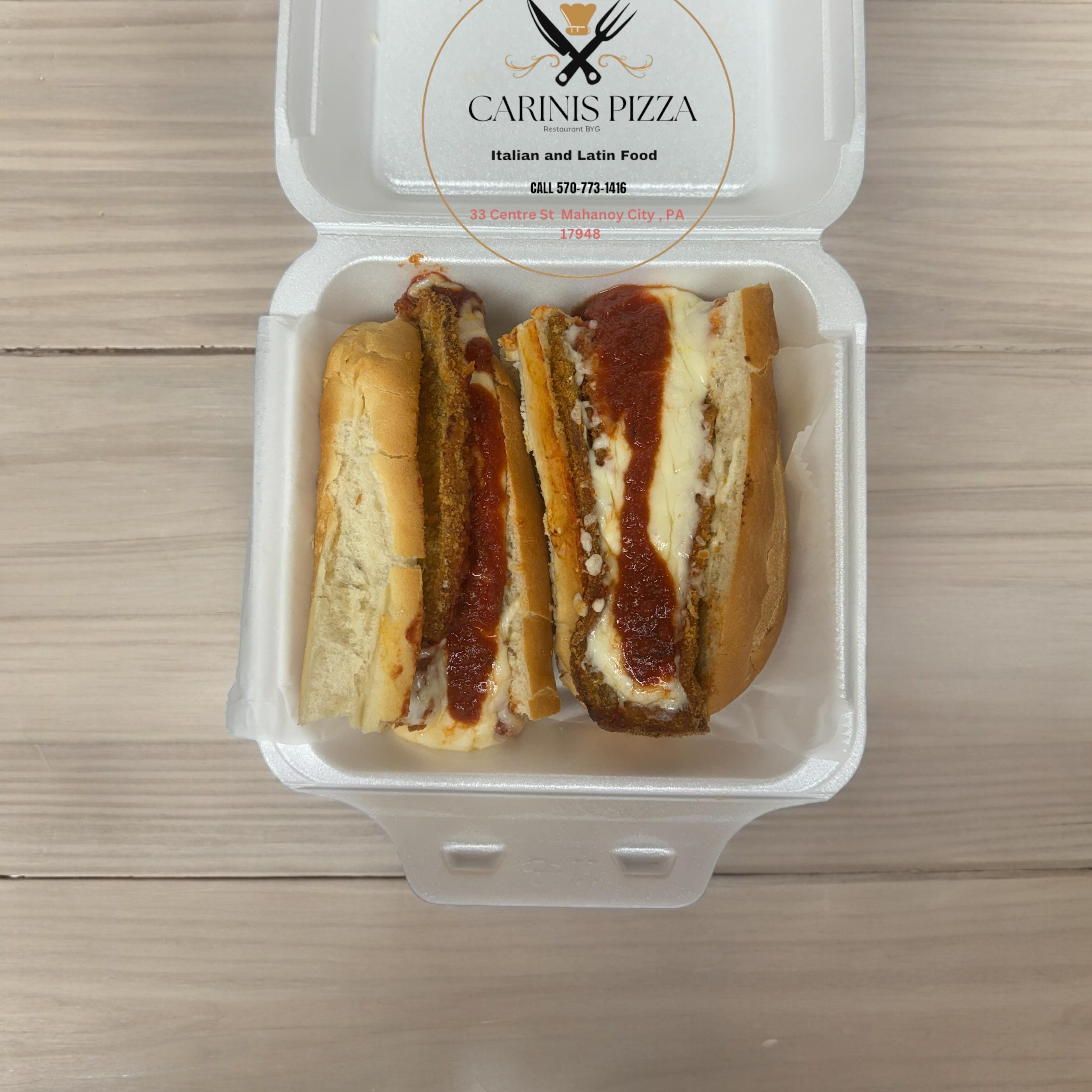 Eggplant Parmigiana Hoagie.