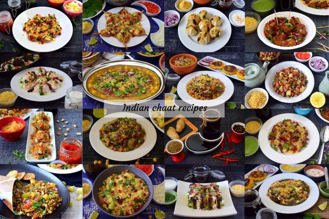 Golden Chaat (Samosa Chaat, Aloo Tikki, Papri Chaat).