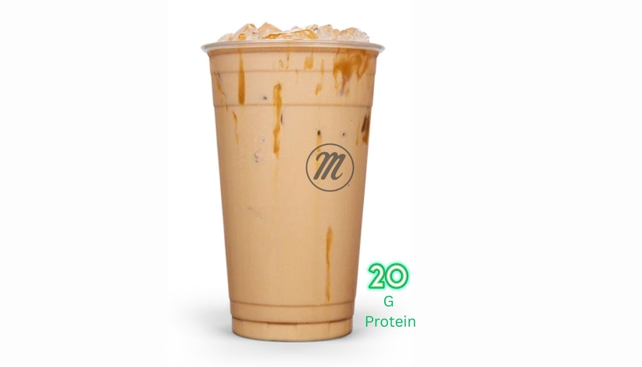 Vanilla Caramel Protein Iced Coffee.
