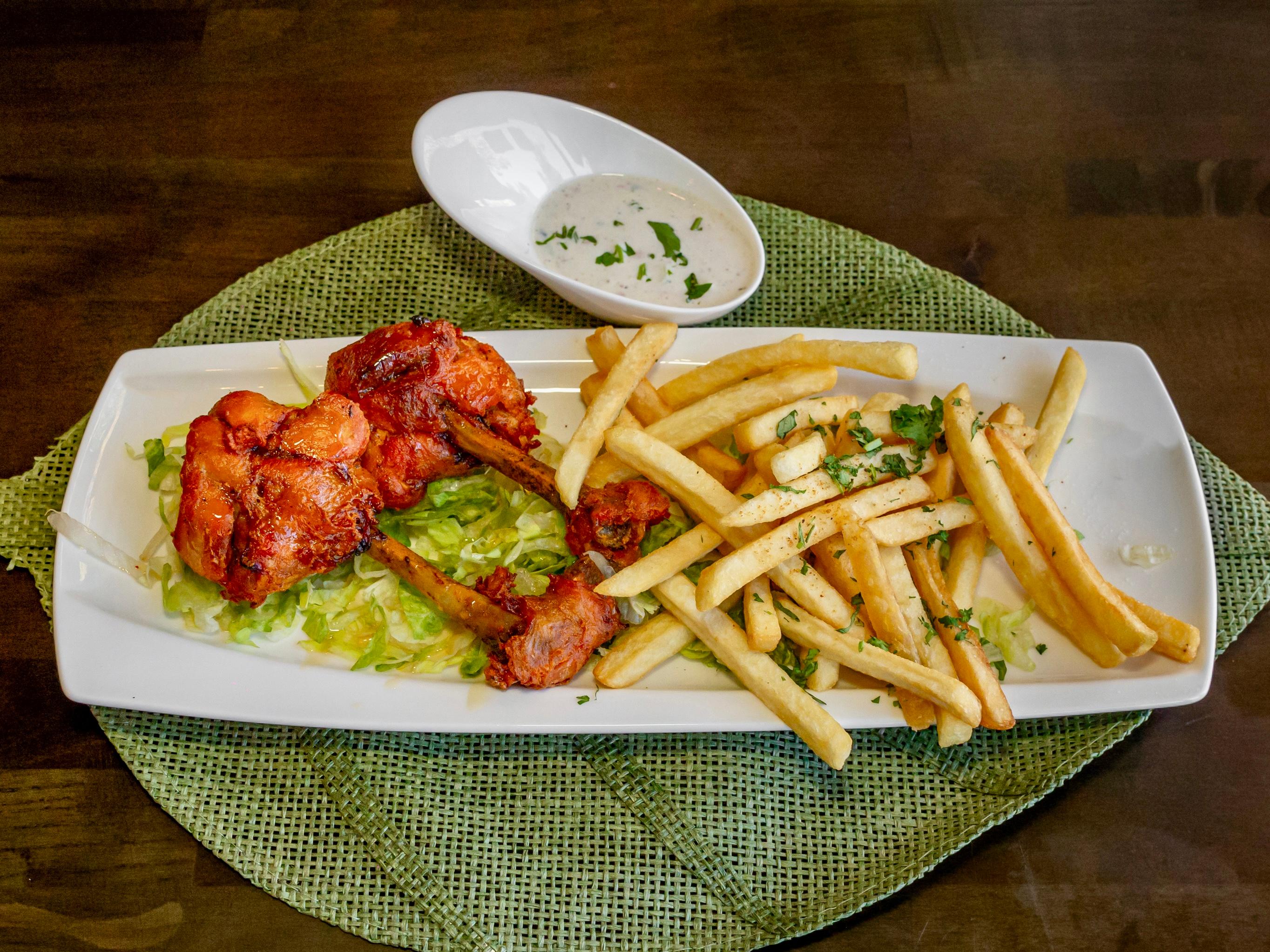 Chicken Lollipop & Fries.