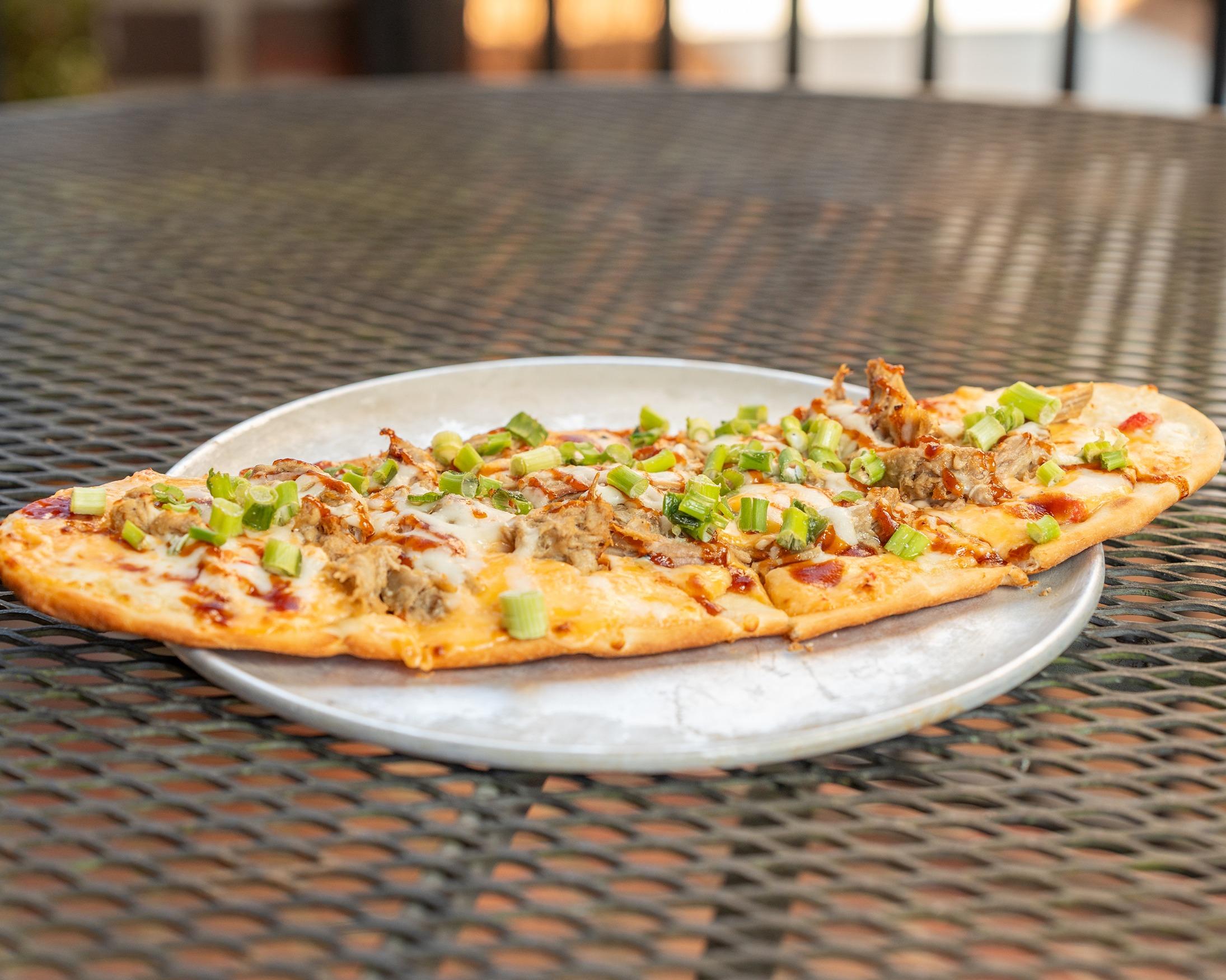 BBQ Pimento Flatbread.