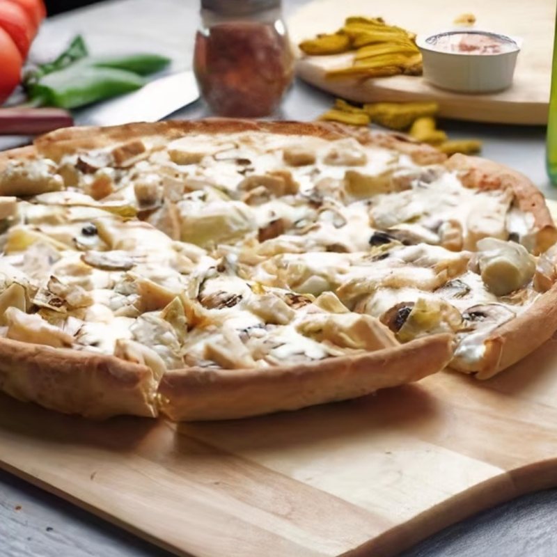 Deep Pan Chicken Delight Pizza.